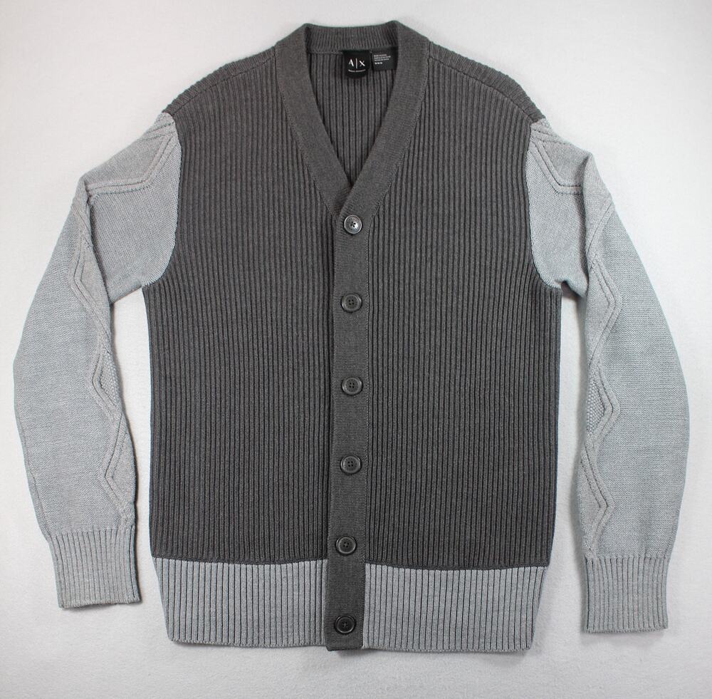 Armani Exchange AlX Ribbed Cardigan Sweater Men's Medium Colorblock Button Front